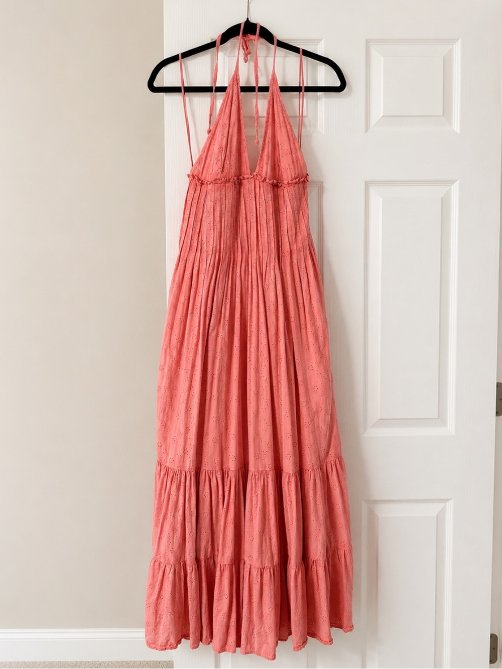 Free People Pintuck Paradise Maxi Dress in Pink Icing